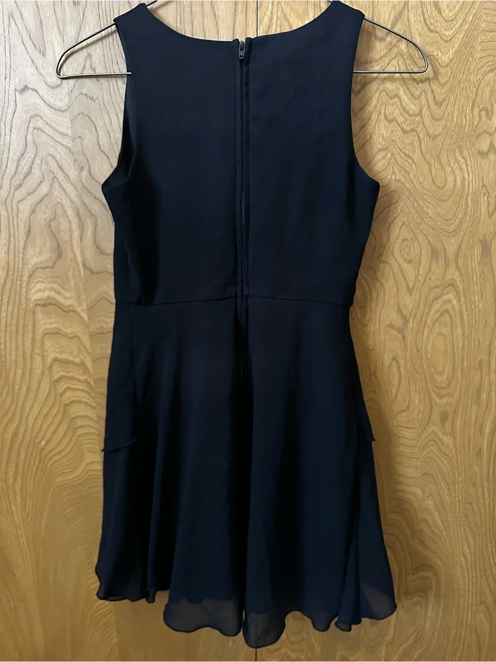 Amy Byer Black Sleeveless Layered Chiffon Mini Dress